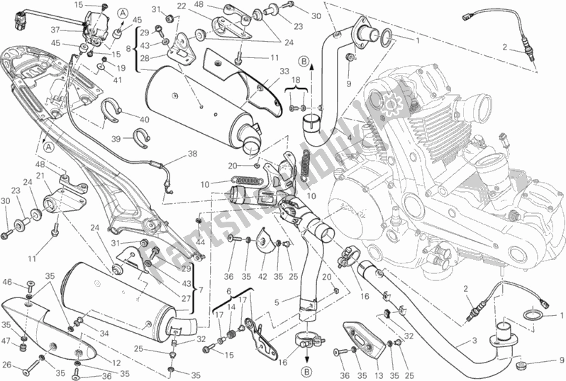 Todas as partes de Sistema De Exaustão do Ducati Monster 795 EU Thailand 2013